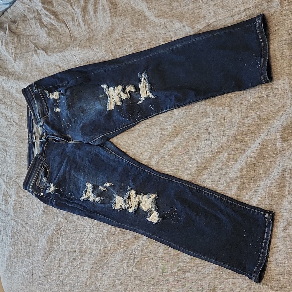 Just Blue Bleach Splash Boyfriend Jeans 16w